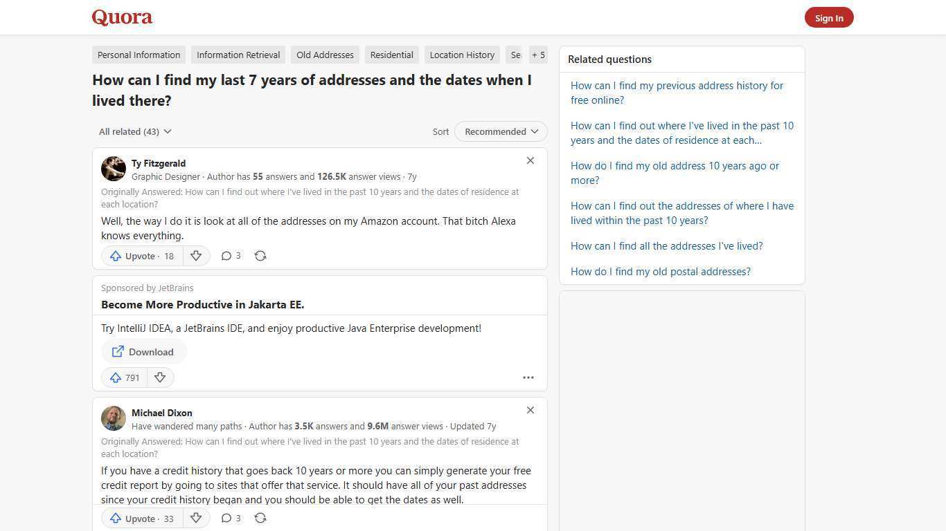 How to find my last 7 years of addresses and the dates when I lived there - Quora