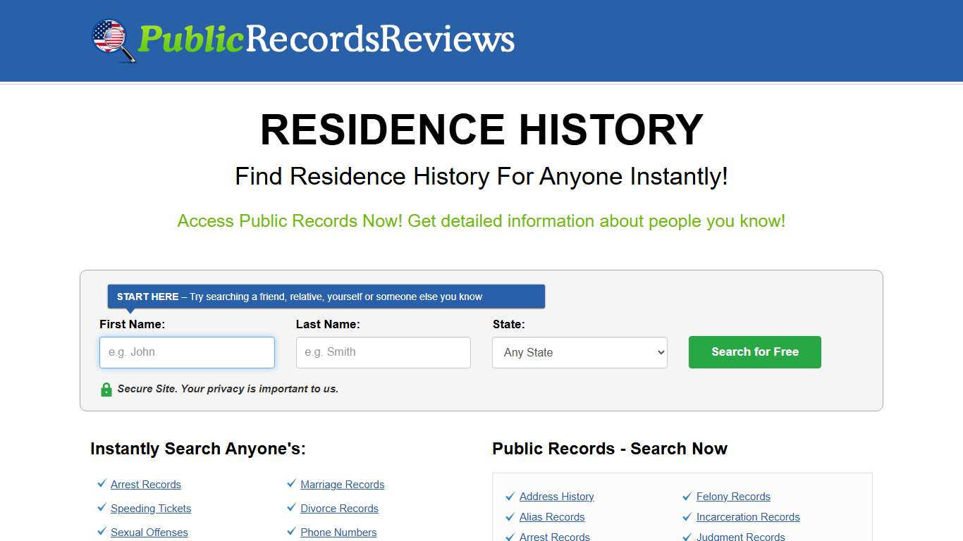 Find Residence History For Anyone Instantly! Search Now.