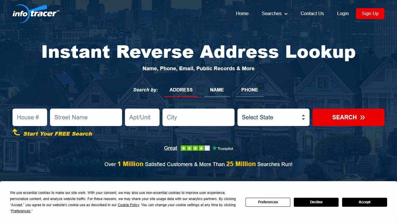 Reverse Address Lookup | Online Address Search | InfoTracer